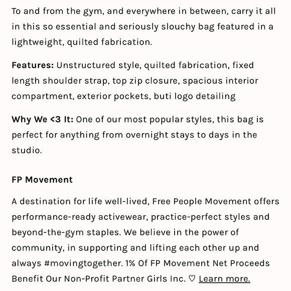 1 LEFT ✨NEW Free People FP Movement Quilted Carryall Bag In Chocolate - Picture 5 of 12